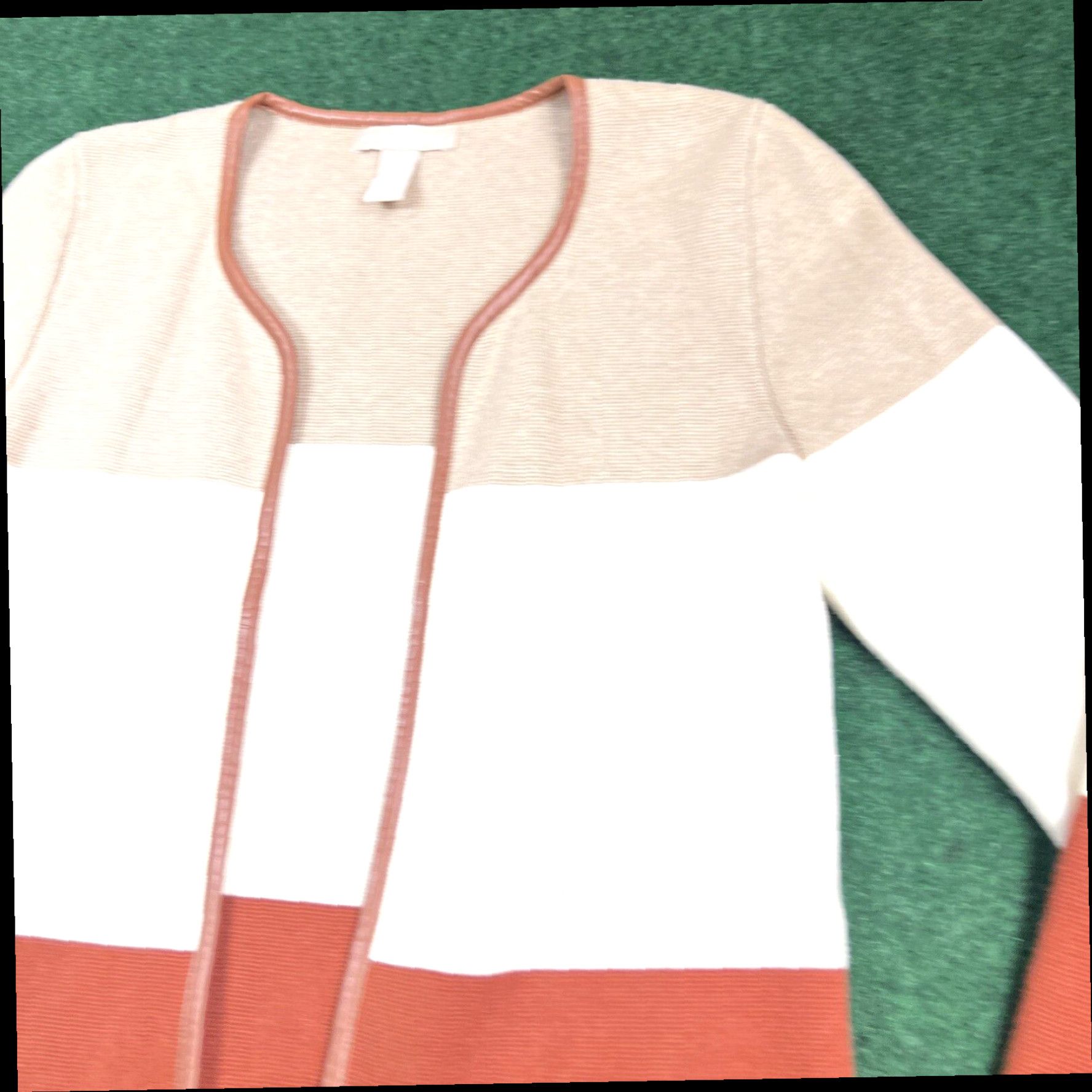 Banana Republic Banana Republic Sweater Brown Striped Women Small Lightweight Cardigan Size S / US 4 / IT 40 - 4 Thumbnail