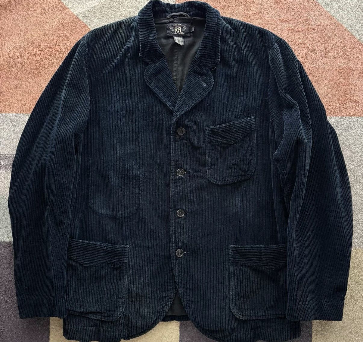 RRL Ralph Lauren RRL Ralph Lauren Double RL Indigo Corduroy Blazer K22 Size US L / EU 52-54 / 3 - 1 Thumbnail