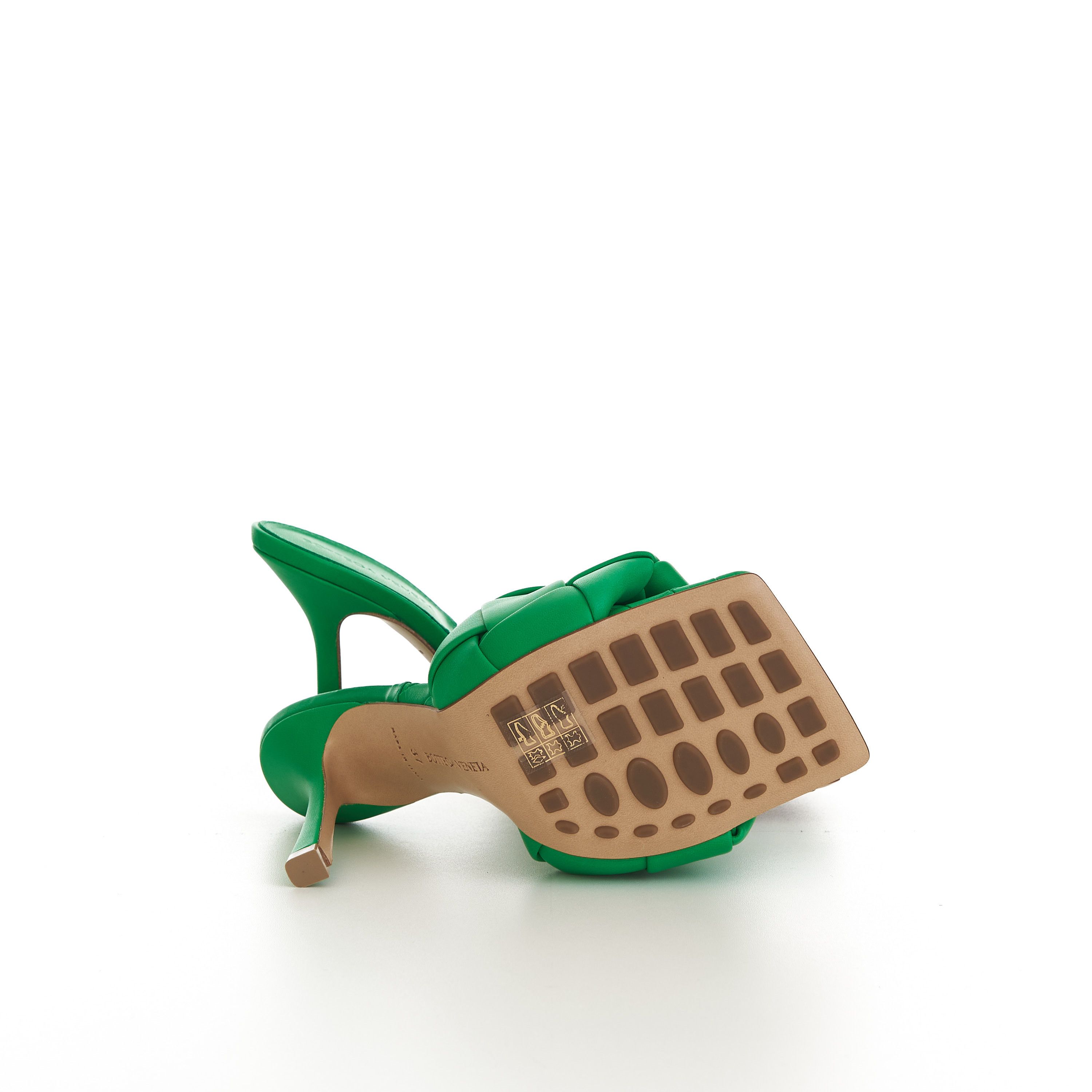 Bottega Veneta Lido Mules In Grass Green Intreccio Lambskin Leather Size US 7 / IT 37 - 10 Thumbnail