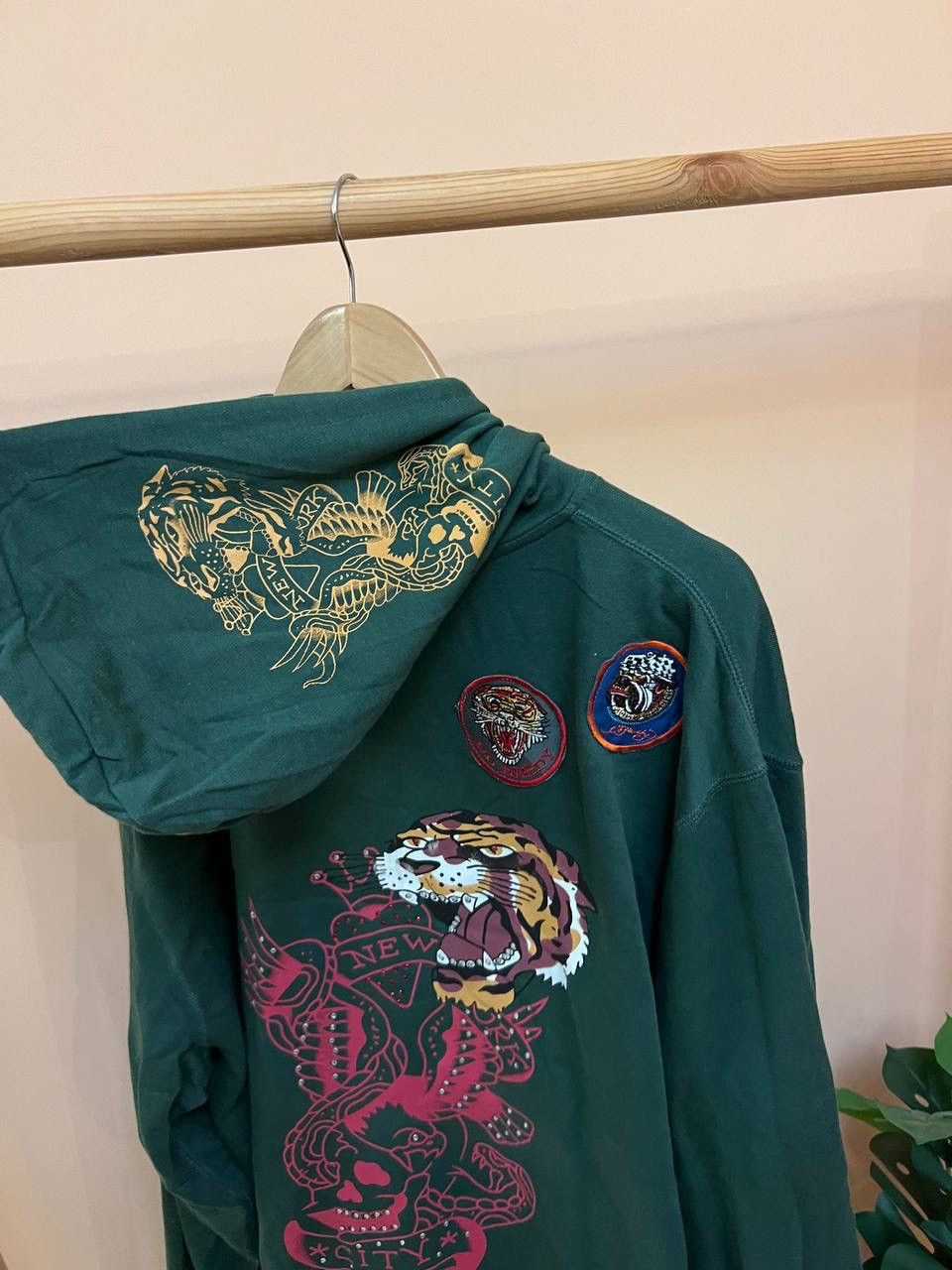 Christian Audigier × Ed Hardy NEW! Ed Hardy Tiger ZIP UP HOODIE VINTAGE Patches audiger Size US XXL / EU 58 / 5 - 6 Thumbnail