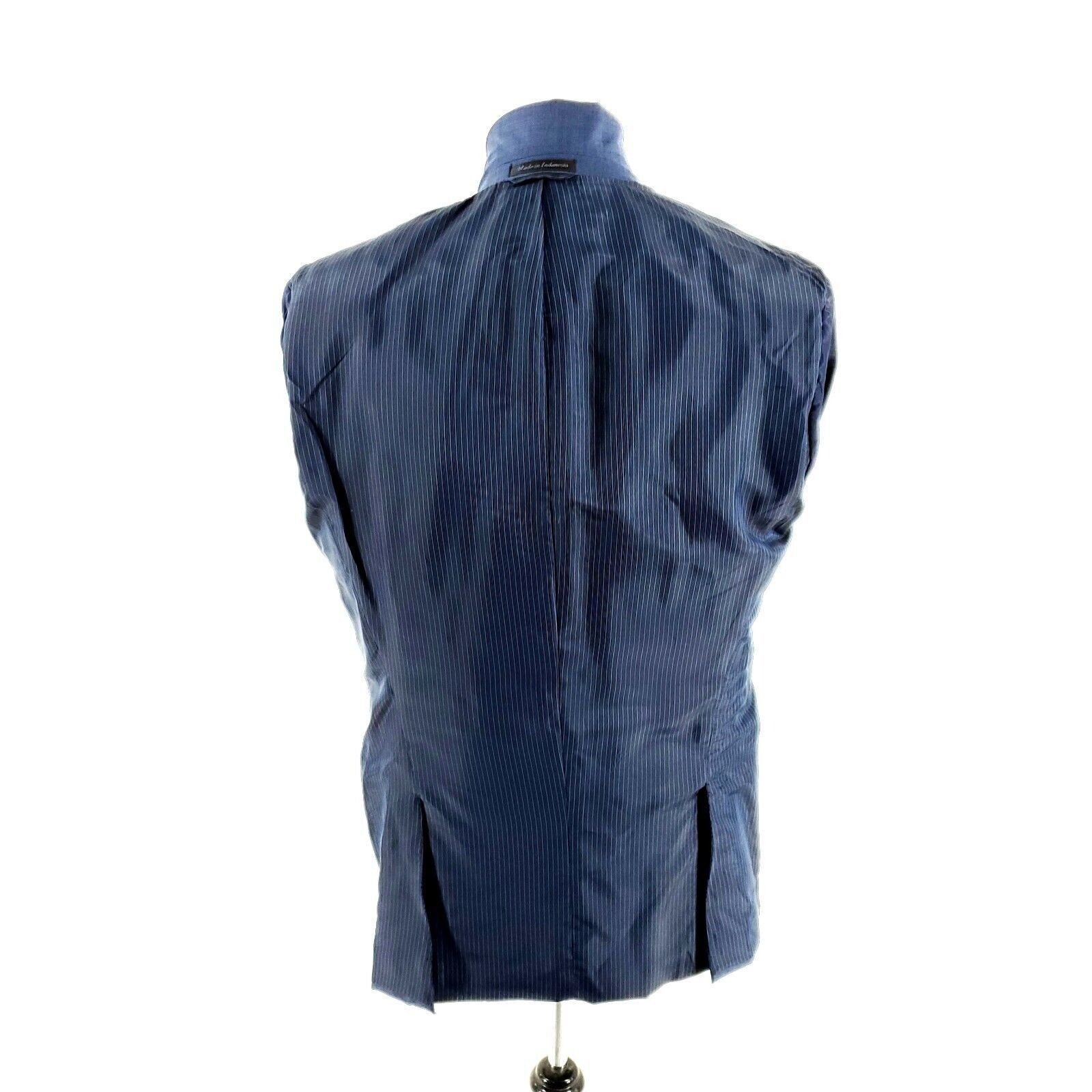 Calvin Klein Calvin Klein Wool 2 Button Blazer 40L Blue Sharkskin Size 40L - 10 Thumbnail
