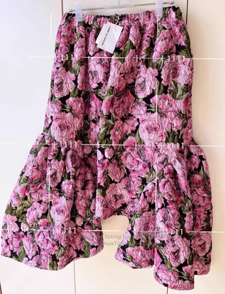 Comme des Garcons Comme Des Garcons size S Pink Flower Patchwork Casual Pant Size 23" - 7 Thumbnail