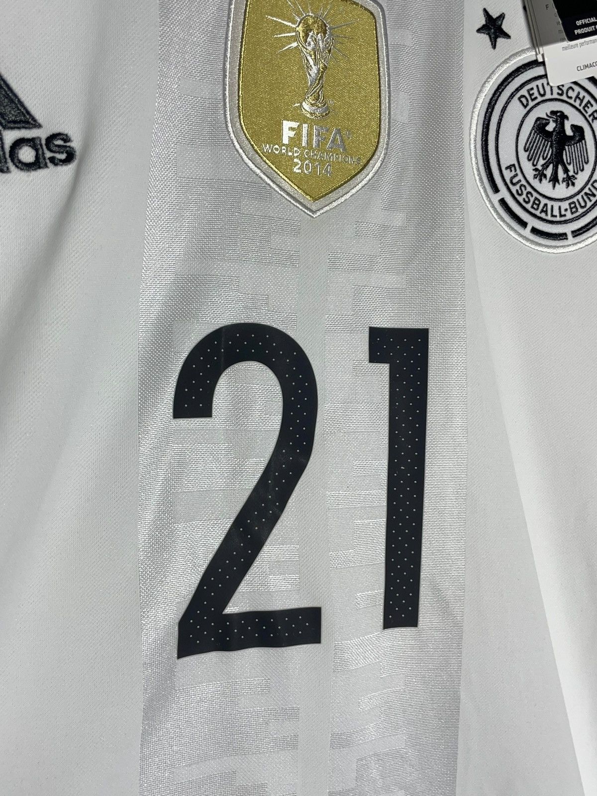 Adidas #21 Joshua Kimmich Germany 2016/17 Home Football Shirt Size US XL / EU 56 / 4 - 8 Thumbnail