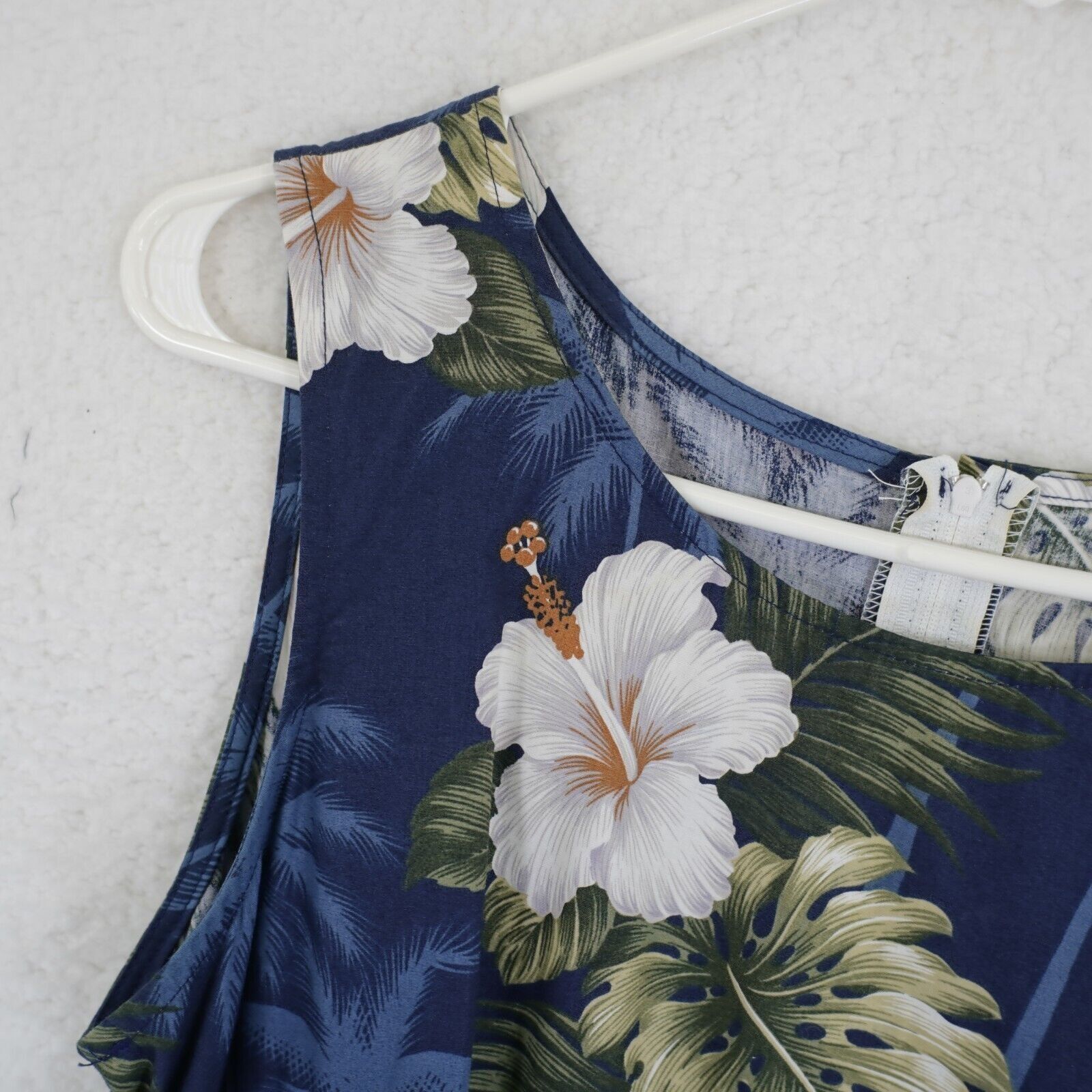 Designer Pacific Legend Apparel Dress Medium Blue Floral Scoop Neck H Size M / US 6-8 / IT 42-44 - 3 Thumbnail