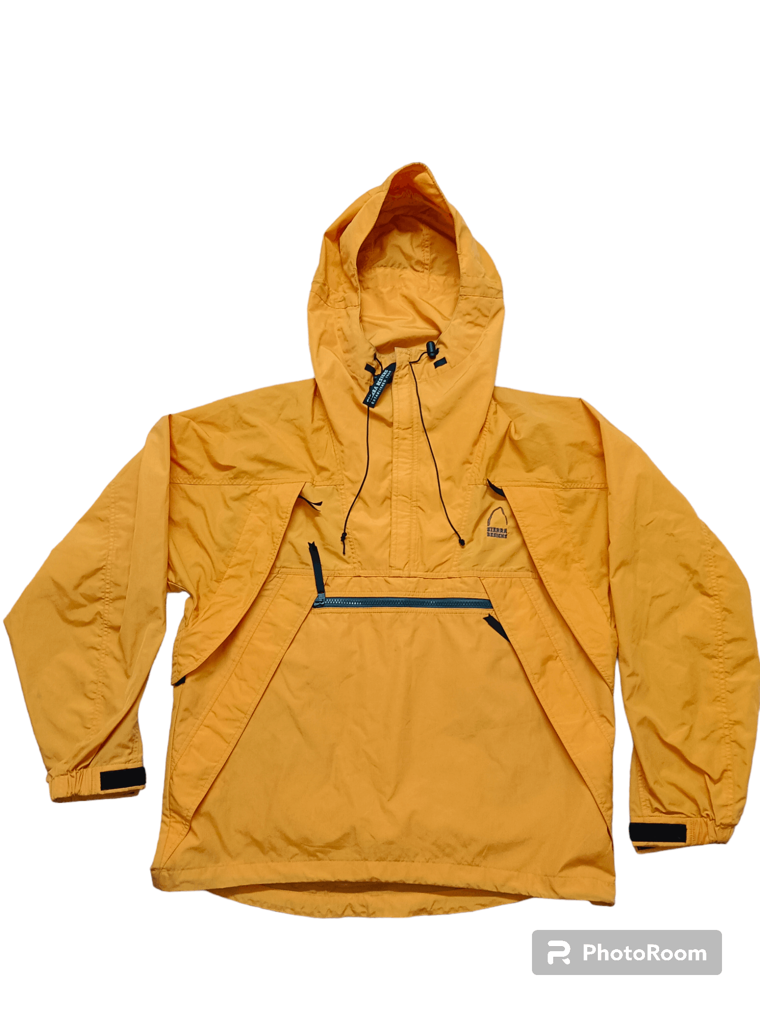 image of Sierra Designs Hoodie Nylon Windbreaker Jacket in Orange, Men's (Size Small)