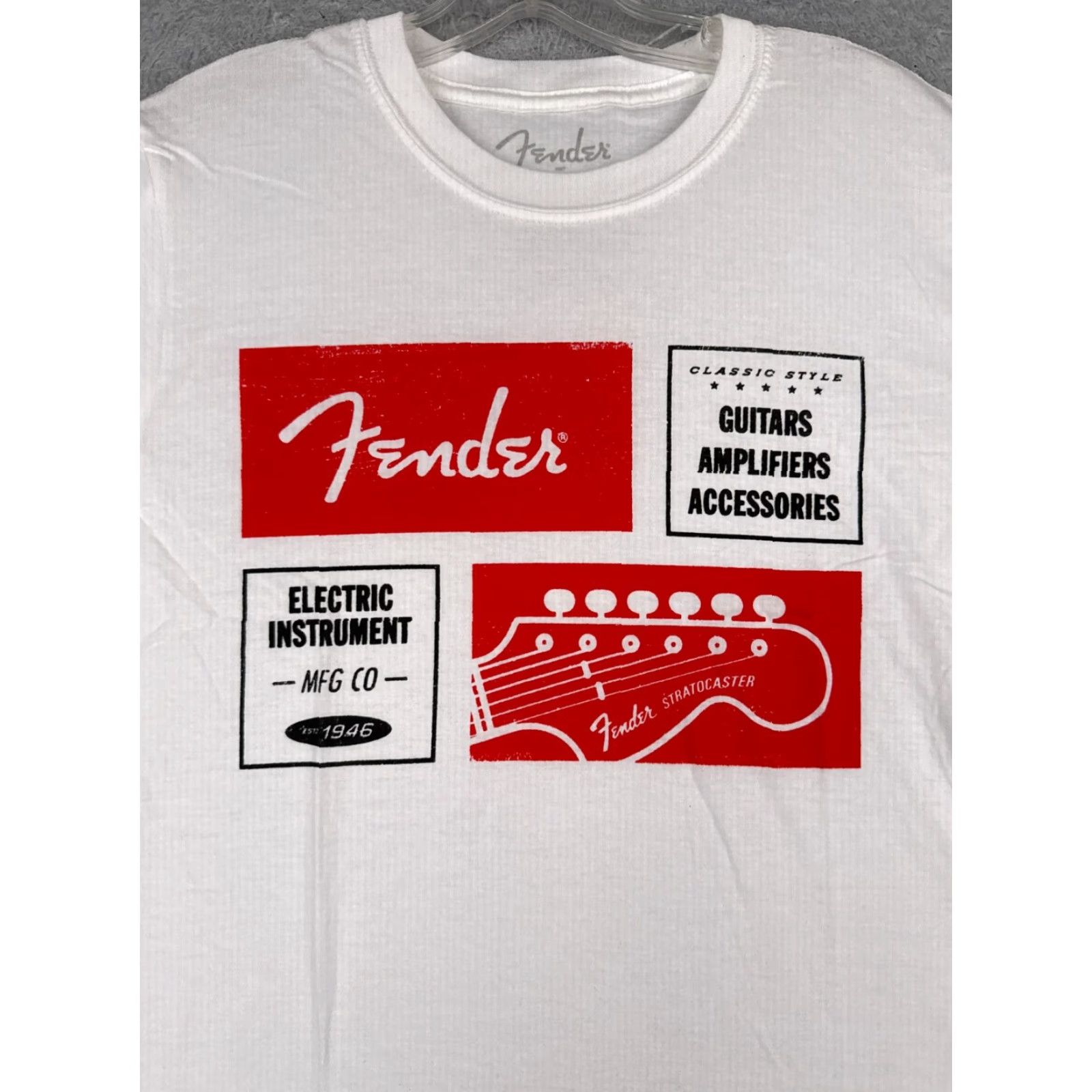 Fender Fender Shirt Men Medium White Red 1964 Stratocaster 100% Cotton NEW T-Shirt Mens Short Sleeve Crew Neck Jersey Size US M / EU 48-50 / 2 - 6 Thumbnail