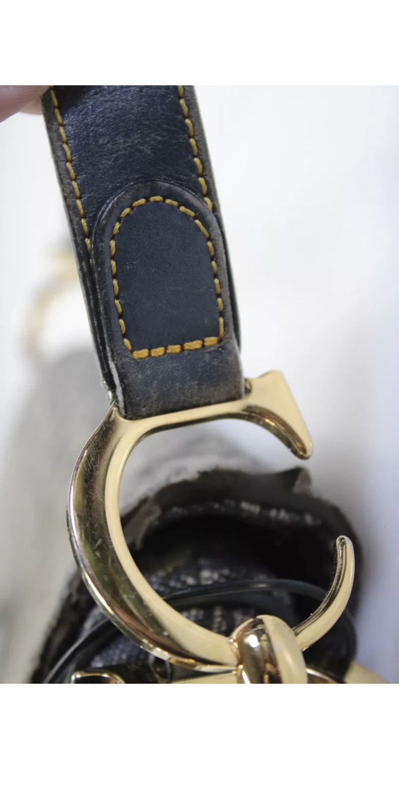 Dior Christian Dior Vintage Oblique Canvas Saddle Bag - Navy Size ONE SIZE - 18 Thumbnail