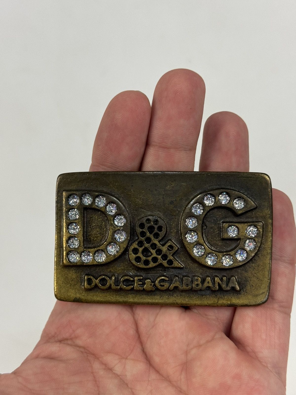 Designer × Dolce & Gabbana × Vintage DOLCE GABBANA Vintage Belt Buckle Big Logo Gold Metal Size ONE SIZE - 7 Thumbnail