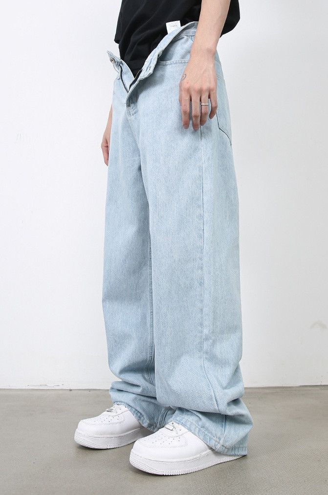Japanese Brand × Jean Men's loose retro light blue straight jeans Size US 32 / EU 48 - 4 Thumbnail