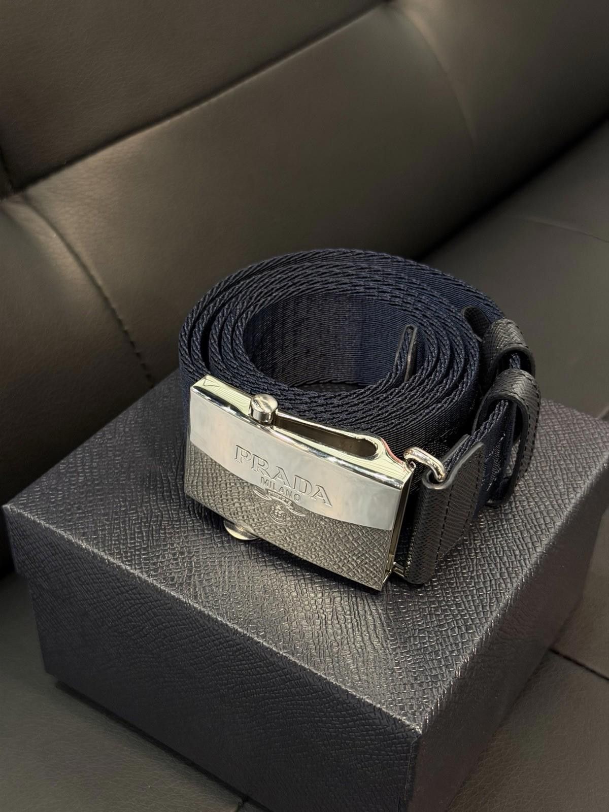 Prada PRADA Men's Belt Metal Blue 100% Authentic $650 Brand New Size ONE SIZE - 3 Thumbnail