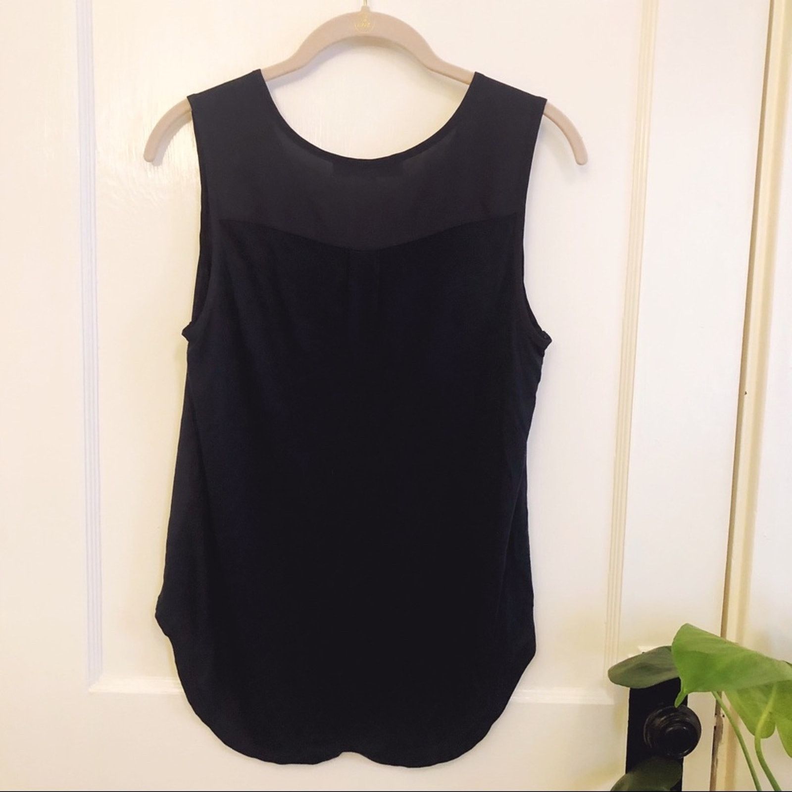 Loft LOFT Navy Mixed Media Sleeveless Top Size S / US 4 / IT 40 - 8 Thumbnail