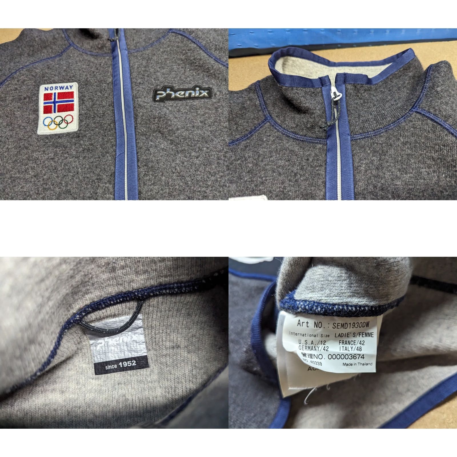 Vintage Phenix Norway Olympic Team Womens Jacket Wool Fleece Gray US 12 Norway Knit 12 Women Jacket Wool Fleece Gray 12 Womens Phenix Olympic Team Jacket Size XL / US 12-14 / IT 48-50 - 8 Thumbnail