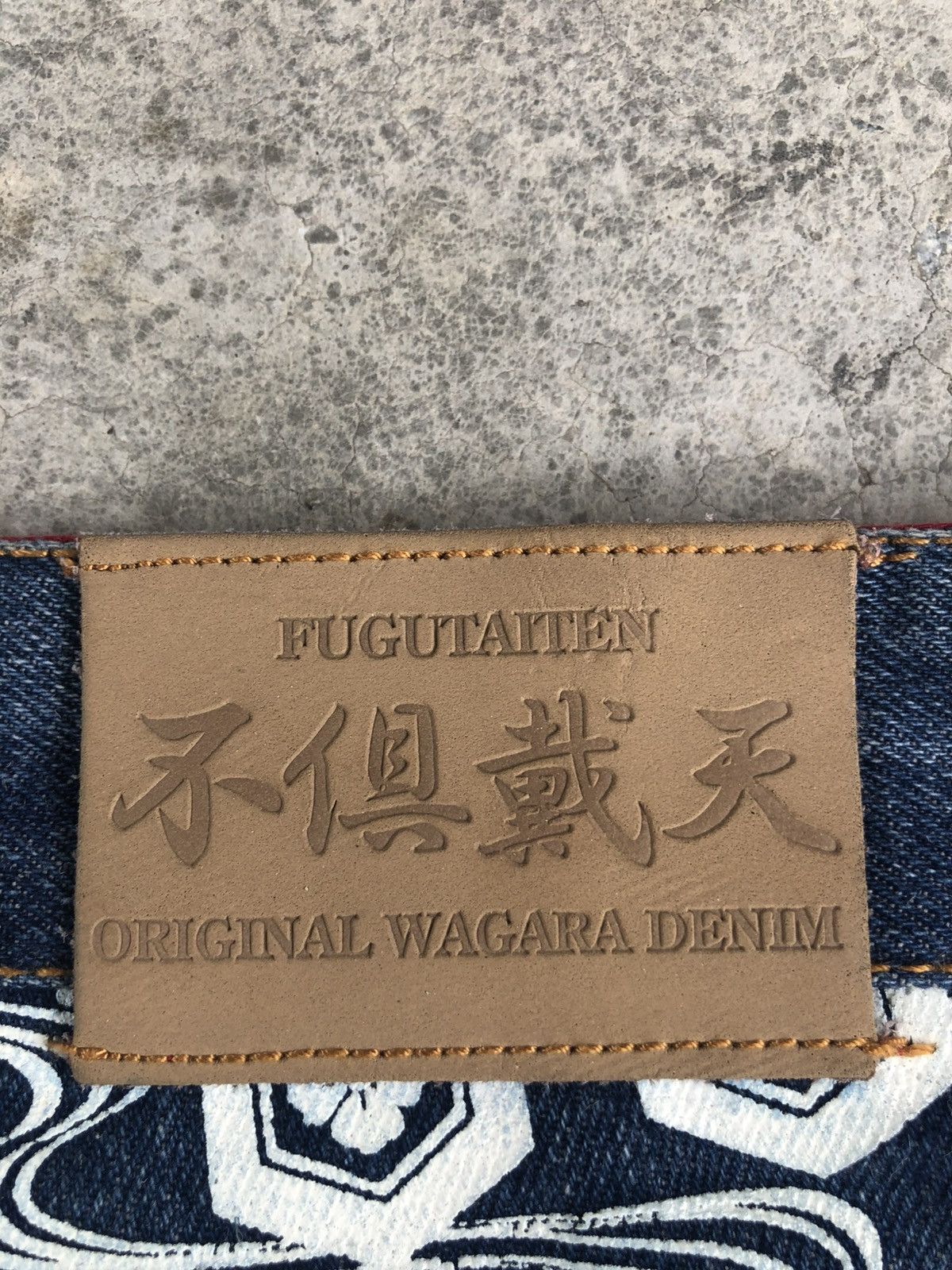 Japanese Brand Fugutaiten Embroidered Jeans Distressed Jeans Size US 33 - 19 Thumbnail