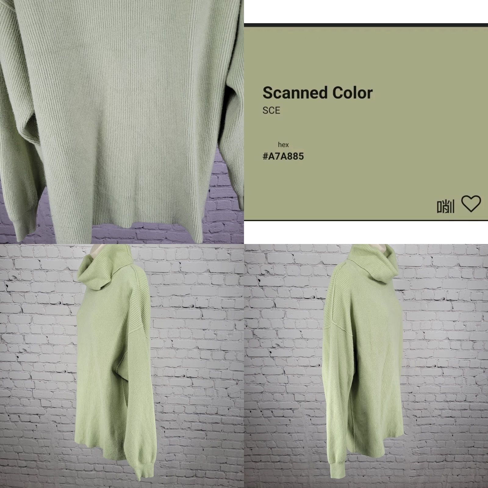 Free People Free People Green Knit Oversized Pullover Turtleneck Sweater Size Medium M Size M / US 6-8 / IT 42-44 - 8 Thumbnail