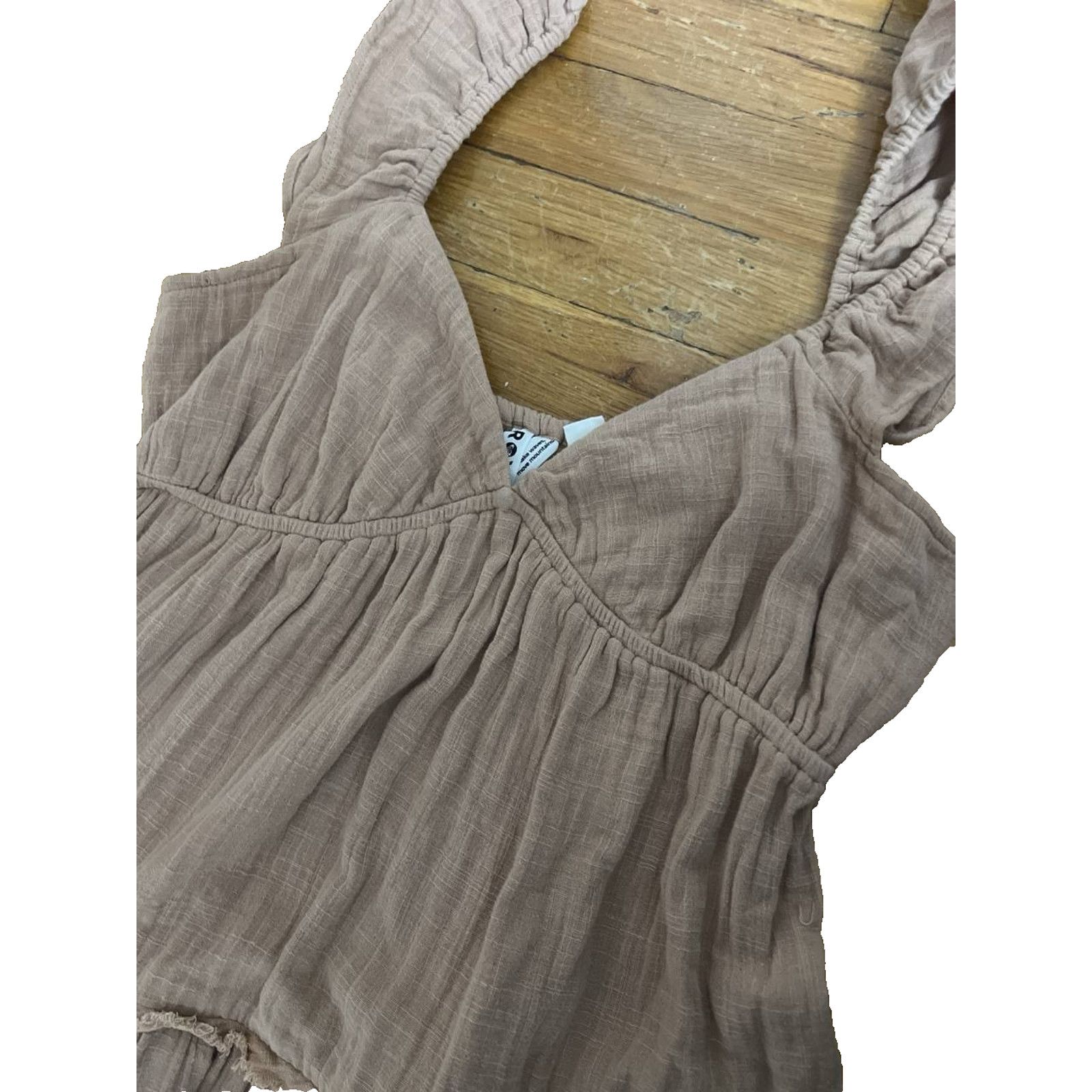 Robyn Lynch Roxy Palmy Cotton Gauze Midi Dress Taupe Medium A01896 Size M / US 6-8 / IT 42-44 - 7 Thumbnail
