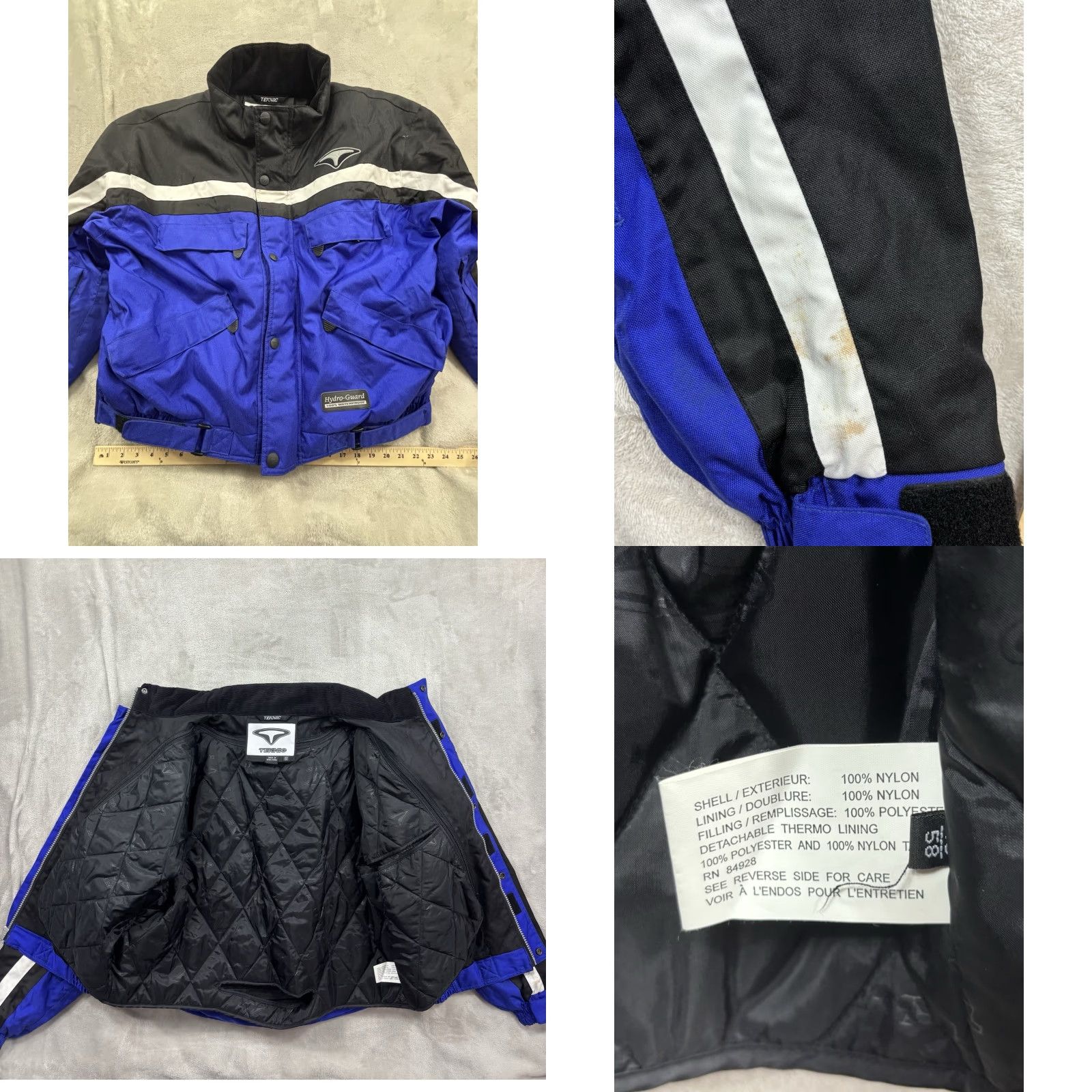 Vintage Teknic Men's Blue Motorcycle Heavy Duty Windproof Armor Liner Jacket 48/58 Size US M / EU 48-50 / 2 - 8 Thumbnail