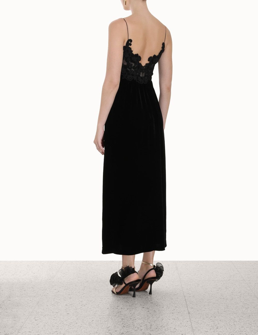 Zimmermann oc11z0225 Sensory Velvet Slip Dress in Black Size XL / US 12-14 / IT 48-50 - 4 Thumbnail