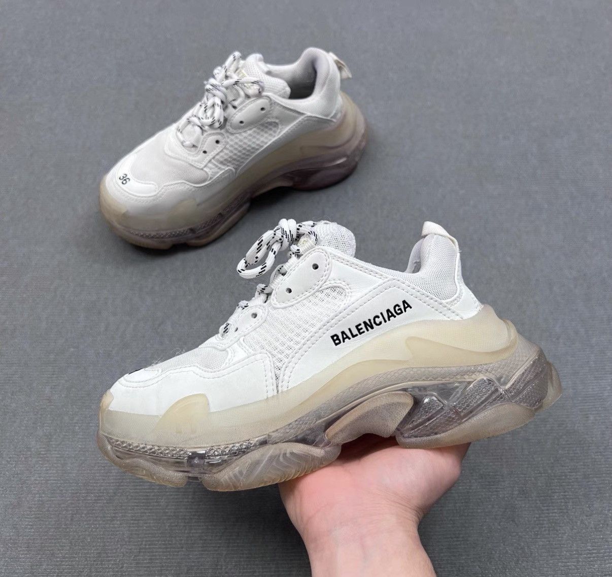 Balenciaga Balenciaga Triple S White Cushion Dad Sneakers Size US 6 / IT 36 - 1 Thumbnail