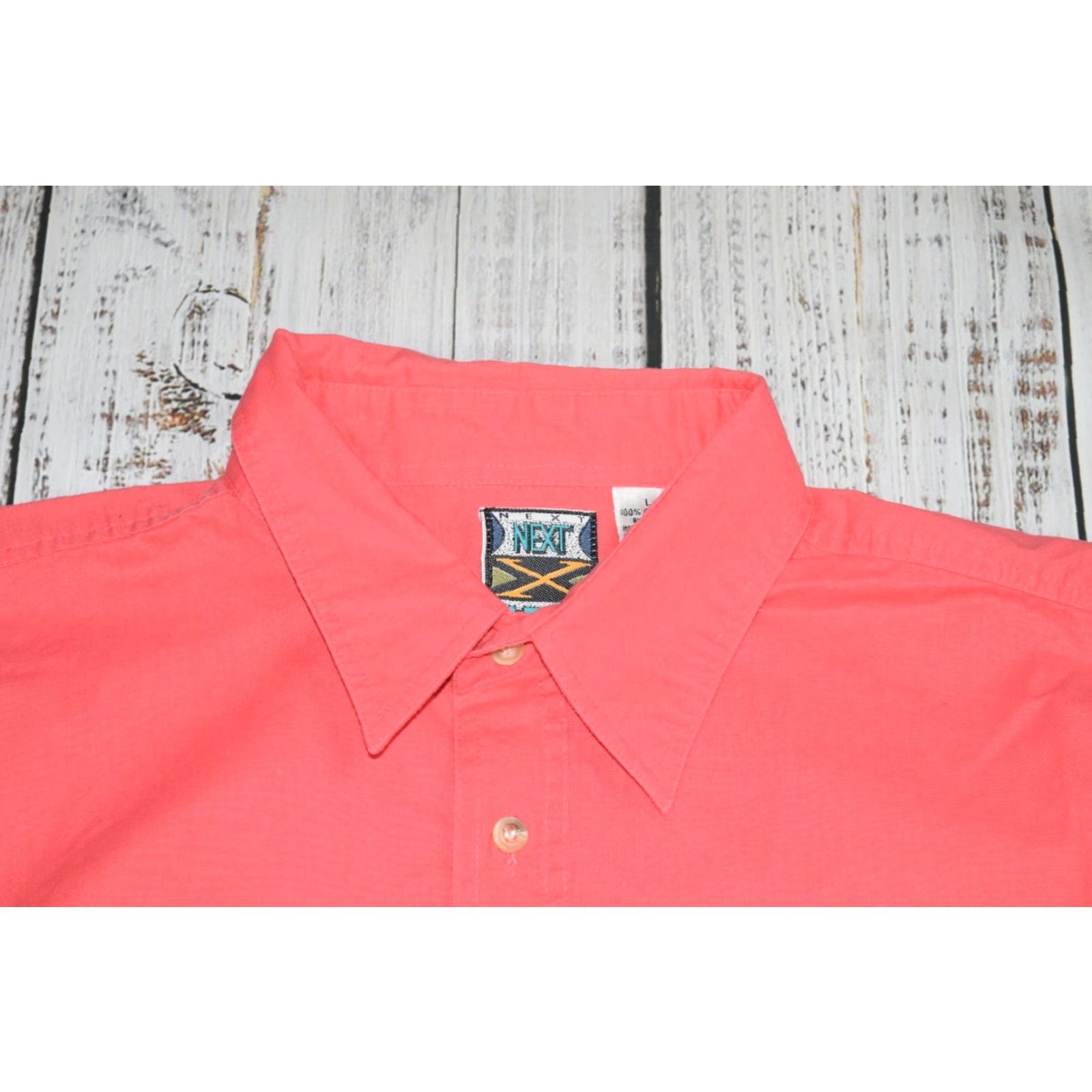 NEXT VINTAGE NEXT X IT 90s PINK BUTTON-UP SHIRT MENS LARGE COTTON LONG SLEEVE HIP HOP Size US L / EU 52-54 / 3 - 2 Thumbnail