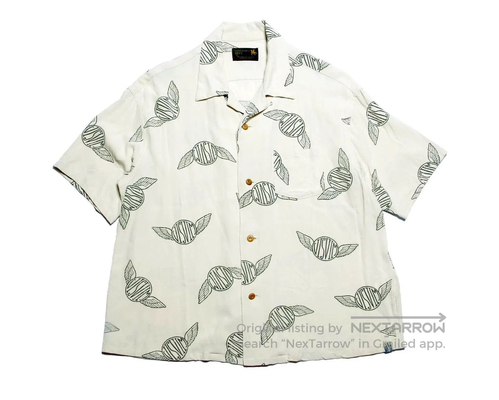 Visvim Beige Short Sleeve Graphic Print Button-Up Shirt. Size US S / EU 44-46 / 1 - 1 Thumbnail