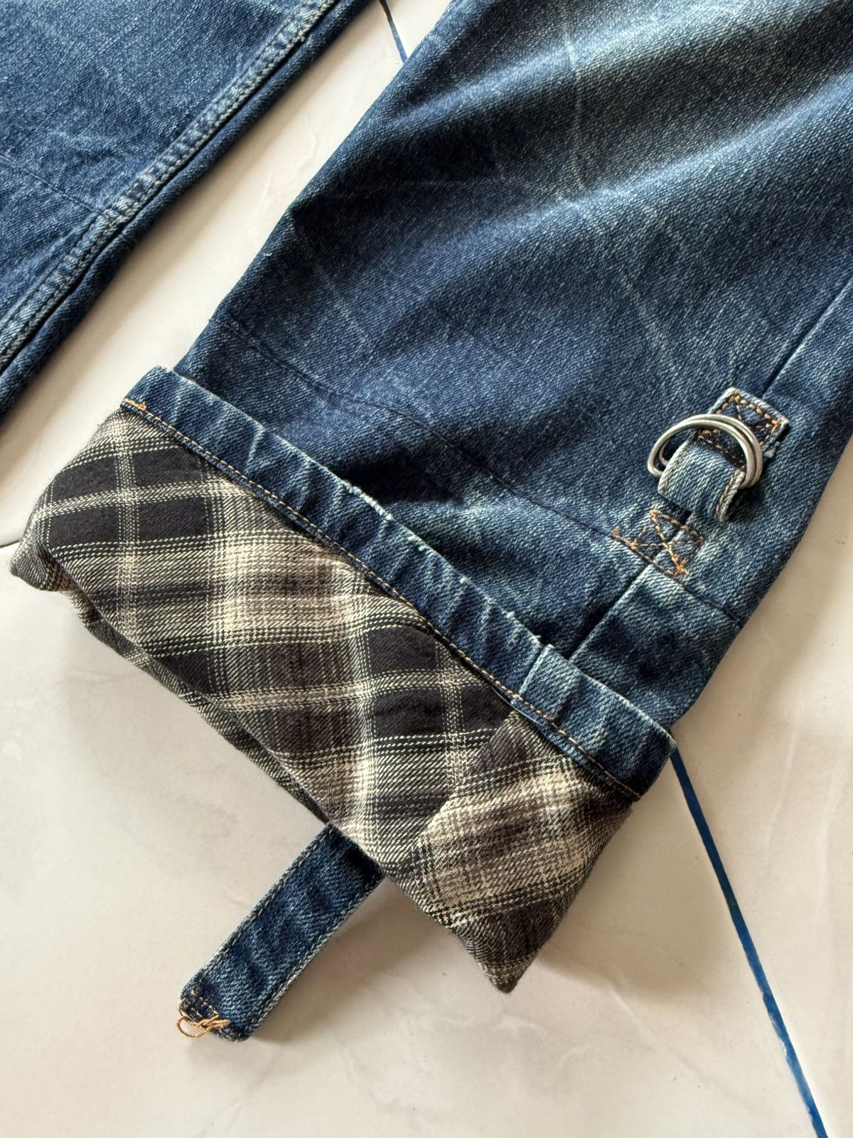 Hysteric Glamour Bercedos Japan Double Waist Cut & Sew Whiskers Jeans Size US 30 / EU 46 - 11 Thumbnail