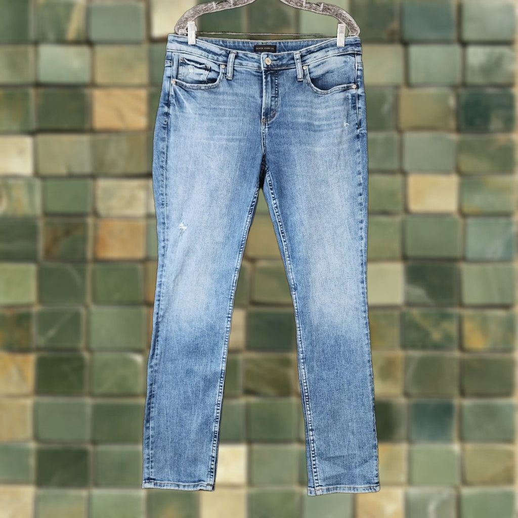 Silver Jeans Co. SILVER JEANS Distressed Stretch Skinny Jeans Adult 34x31 Blue Metal Mens Size US 34 / EU 50 - 1 Thumbnail