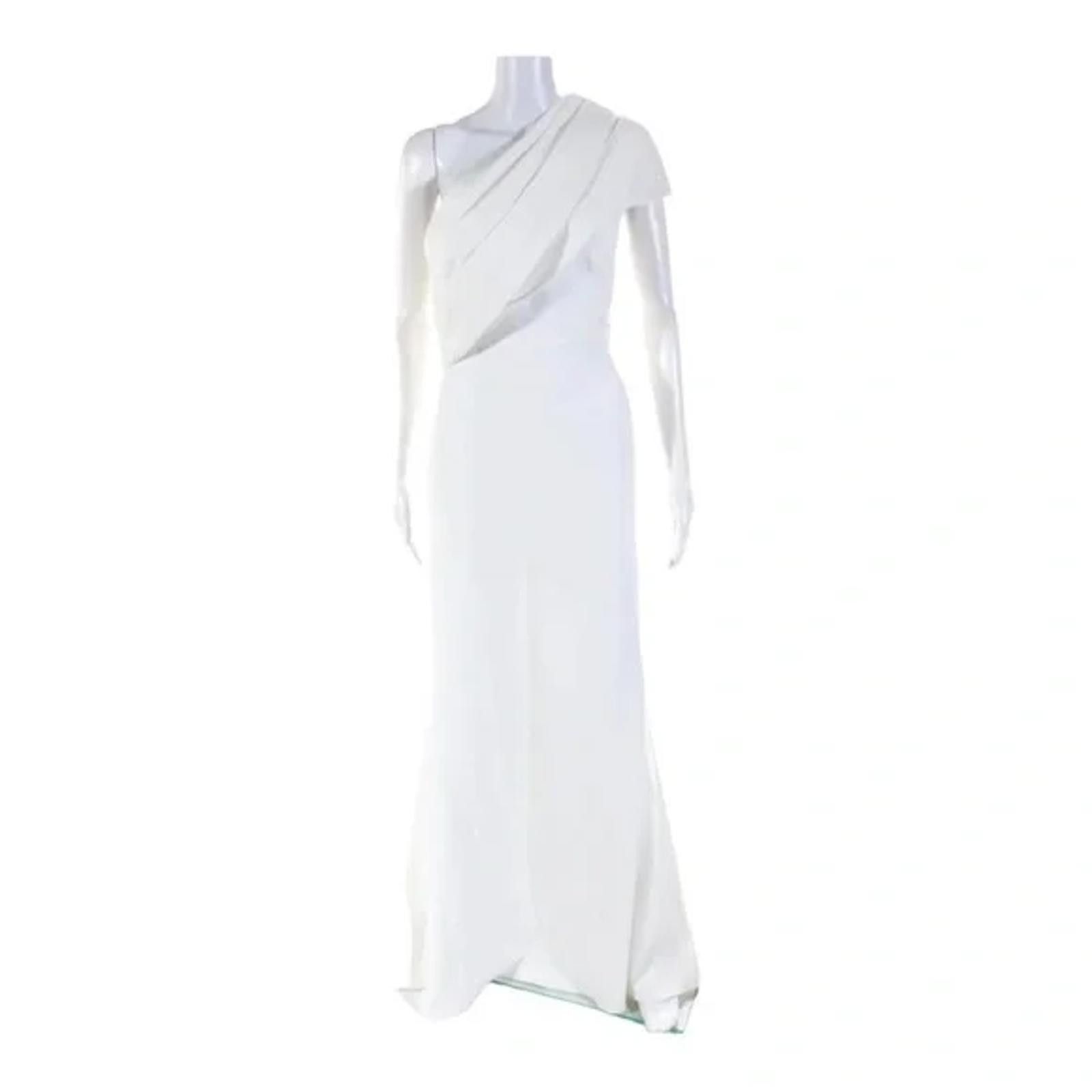 Other NWT Badgley Mischka Asymmetrical Gown Light Ivory Size 12 Size XL / US 12-14 / IT 48-50 - 7 Thumbnail