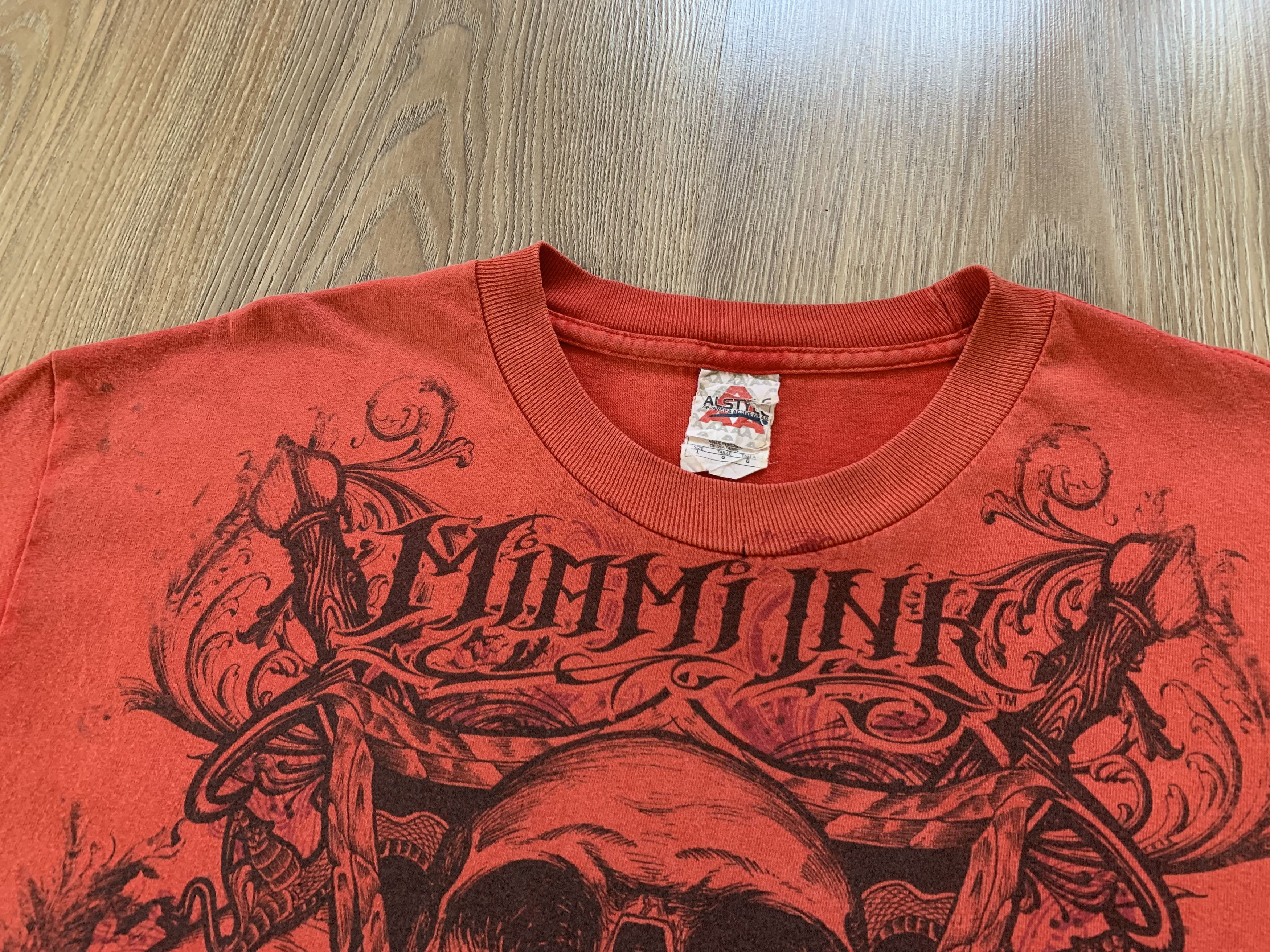Alstyle × Vintage Vintage Miami Ink Skull Print T-Shirt Size US L / EU 52-54 / 3 - 5 Thumbnail