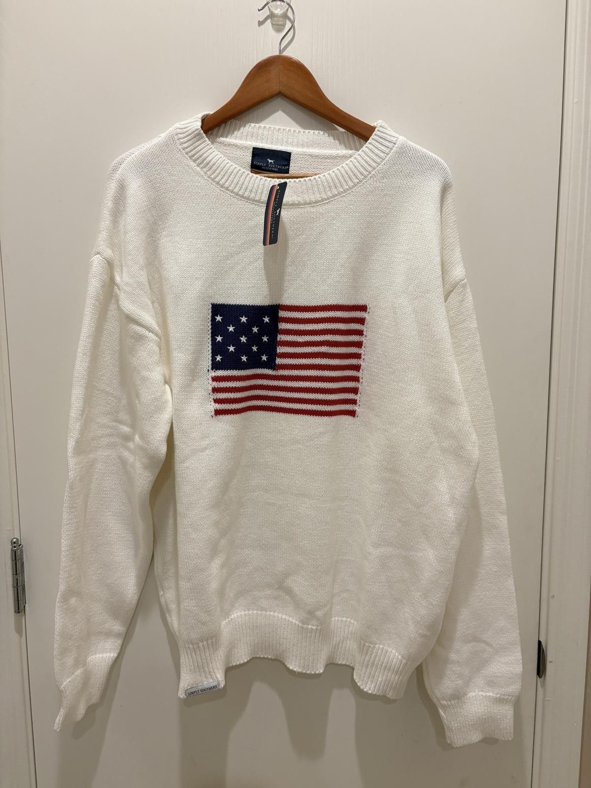 Other Simply Southern Outfitters White American Flag Sweater - XXL Size XXL / US 16-18 / IT 52-54 - 1 Thumbnail