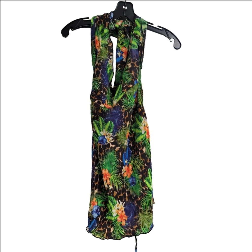 Other NWT SOMMER SWIMWEAR CAMILLE LEOPARD FLORAL HALTER MINI DRESS Size M / US 6-8 / IT 42-44 - 5 Thumbnail