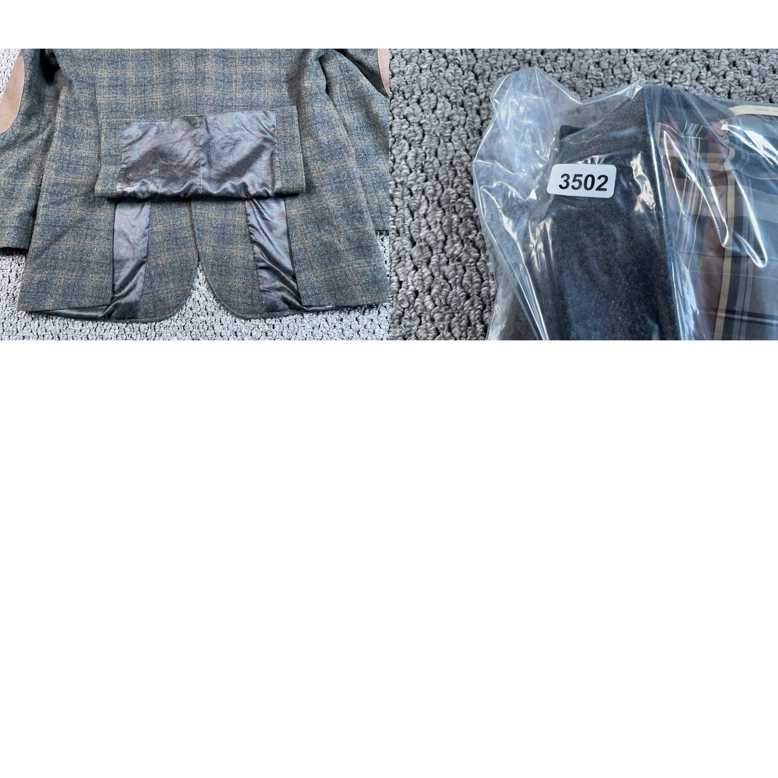 Joseph Abboud VINTAGE Joseph Abboud Glen Plaid Blazer Jacket Mens 44 Long Brown Elbow Patches Slim Size 44R - 11 Thumbnail