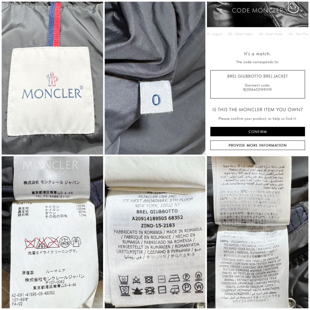 Moncler Authentic Moncler BREL Puffer Down Jacket 0 Dark Navy Size US XS / EU 42 / 0 - 2 Thumbnail