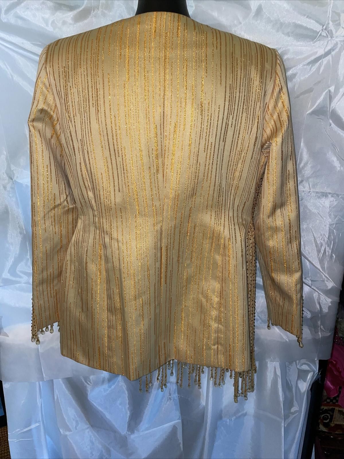 Other Donna Vinci Gold Beaded Embroidered Blazer Jacket Sz 6 Size M / US 6-8 / IT 42-44 - 7 Thumbnail