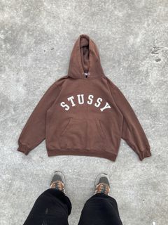 Vintage Stussy N.Y.L.T.L.A Monogram Logo Hoodie/size Xl/brown 