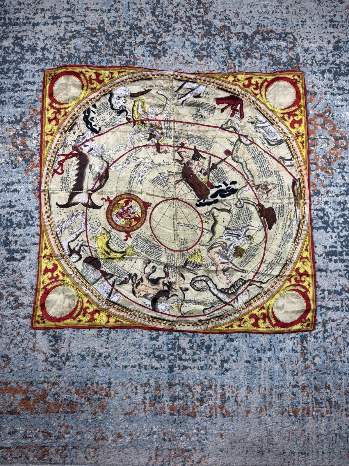 Designer × Vintage Vintage 90s zodiac signs silk scarf muffler print handmade Size ONE SIZE - 1 Thumbnail