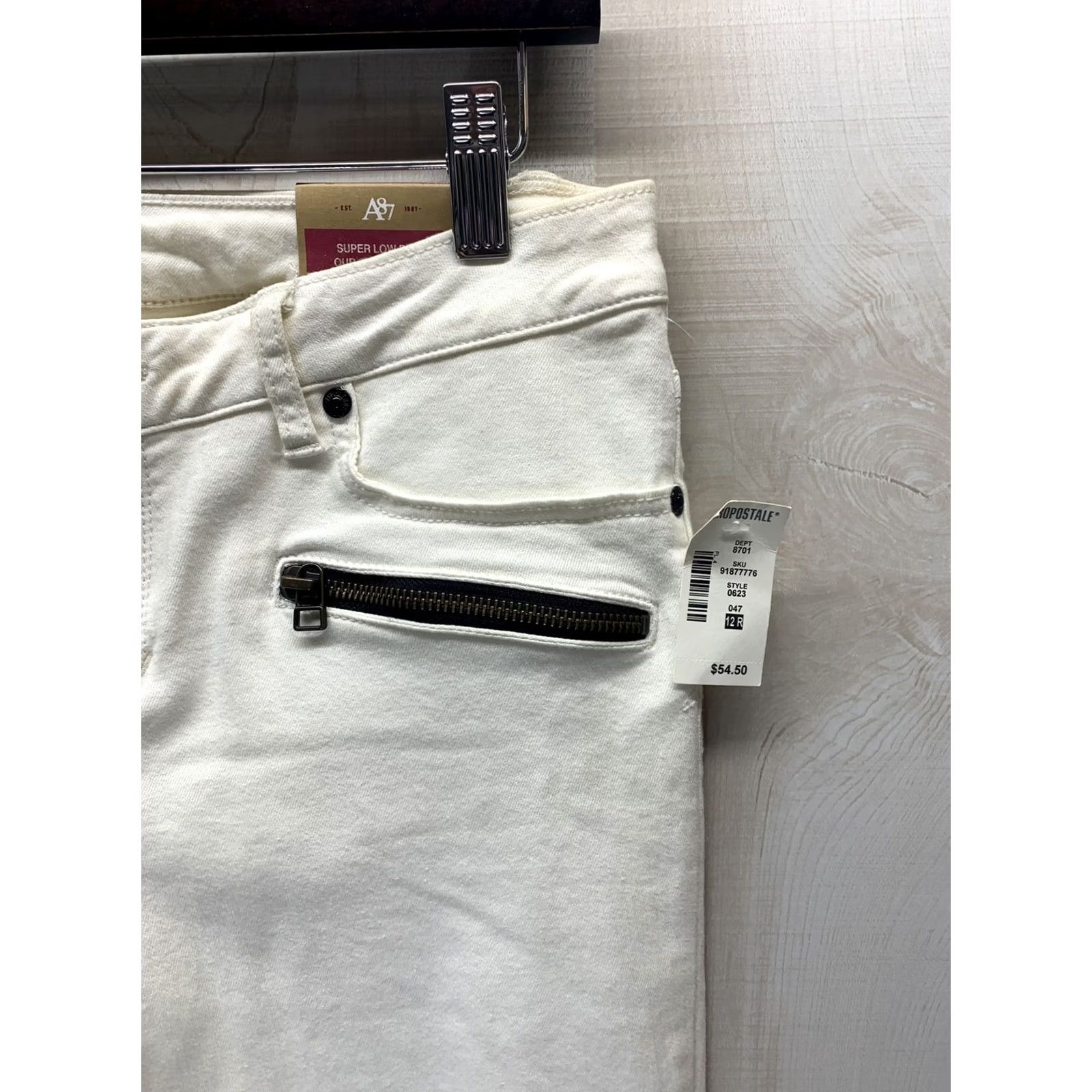 Vintage Aéropostale Skinniest Fit Womens/Teens SZ 12 R Ivory Jeggings NWT Jeans (Mens Size 12) Size 34" / US 12 / IT 48 - 4 Thumbnail