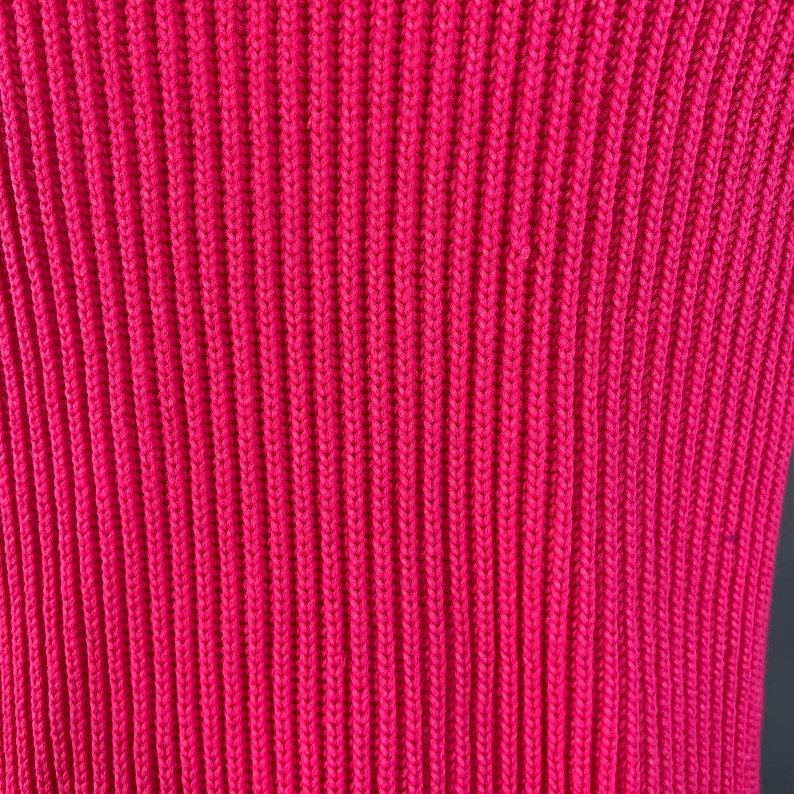 AMI Size S Fuchsia Pink Rib Knit Cotton Blend Crew Neck Sweater Size US S / EU 44-46 / 1 - 4 Thumbnail
