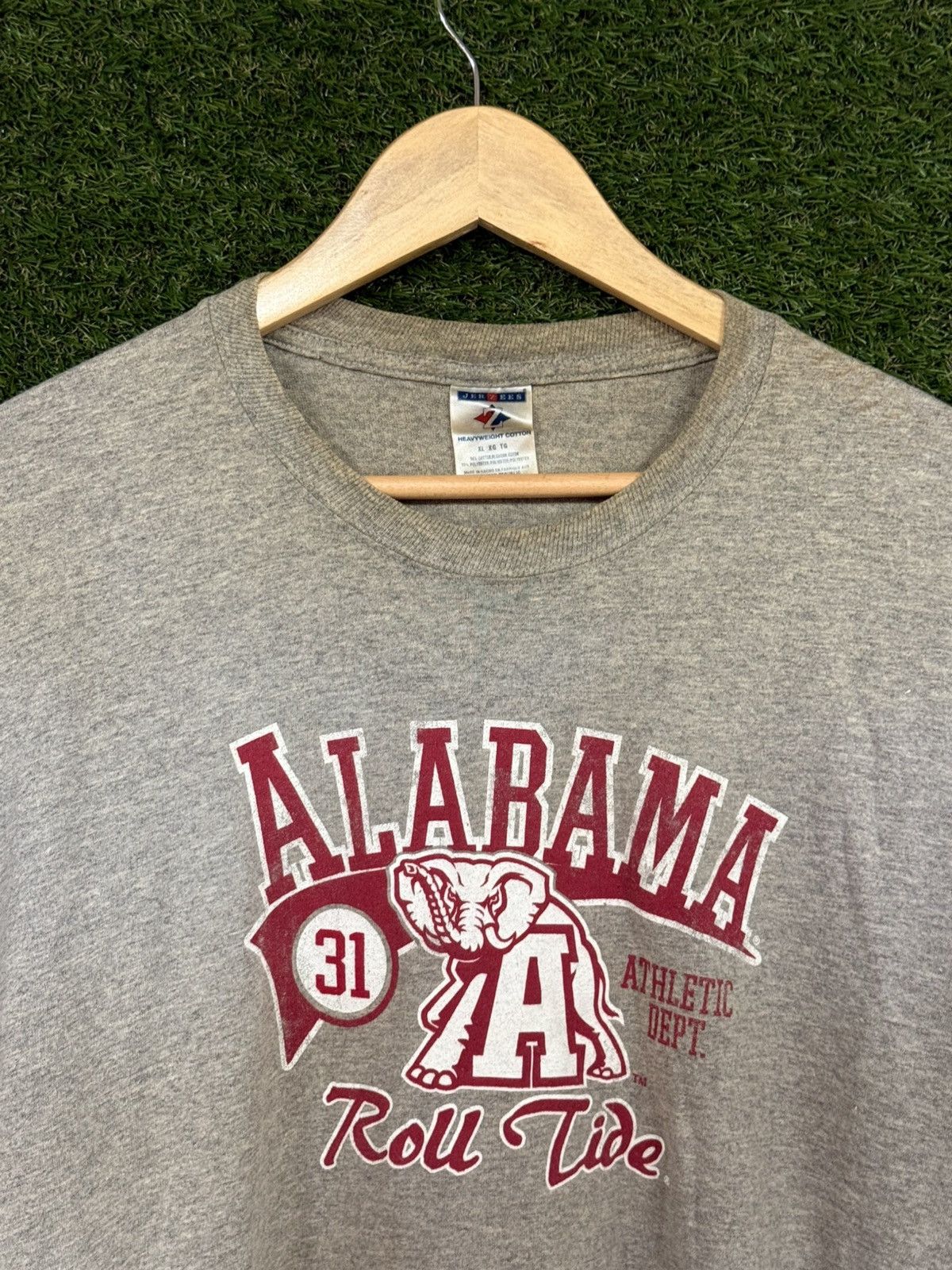 Vintage Alabama Crimson Tide Elephant Jerzees Grey Red Logo Shirt XL Size US XL / EU 56 / 4 - 3 Thumbnail