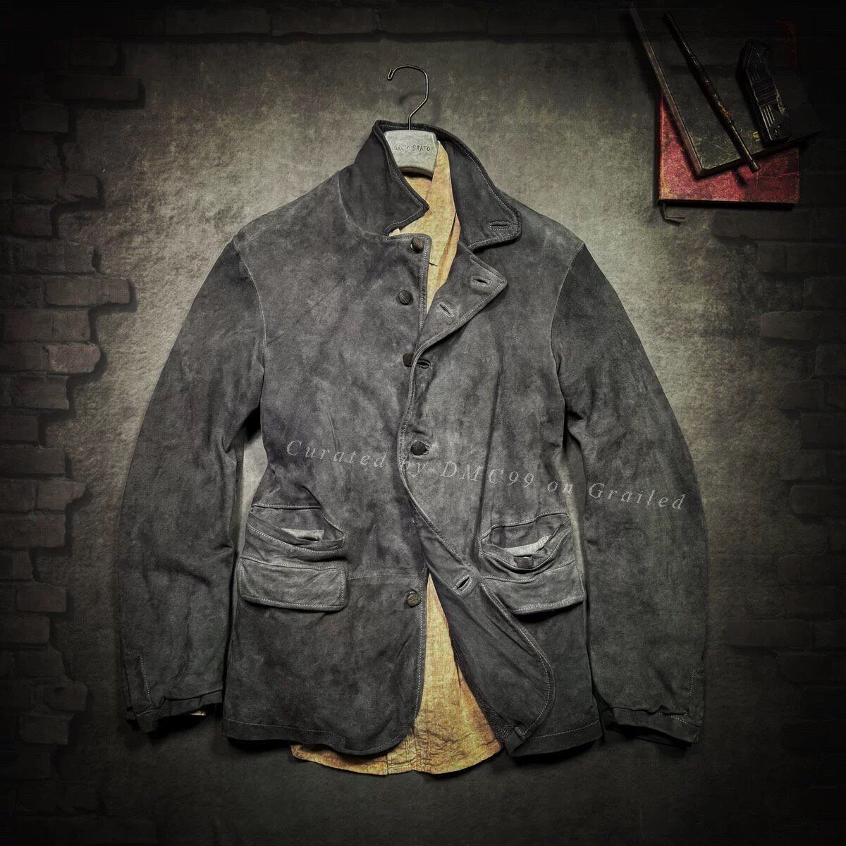 Giorgio Brato George Blatto Men's Distressed Gray Leather Jacket Size US S / EU 44-46 / 1 - 1 Thumbnail
