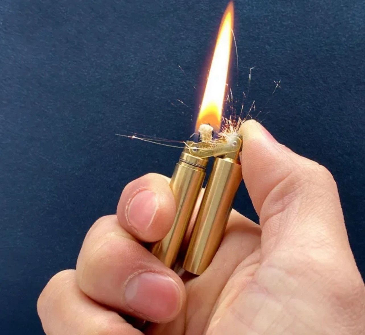 Vintage Brass Kerosene Nunchakus Lighters Windproof Mini Size ONE SIZE - 1 Thumbnail