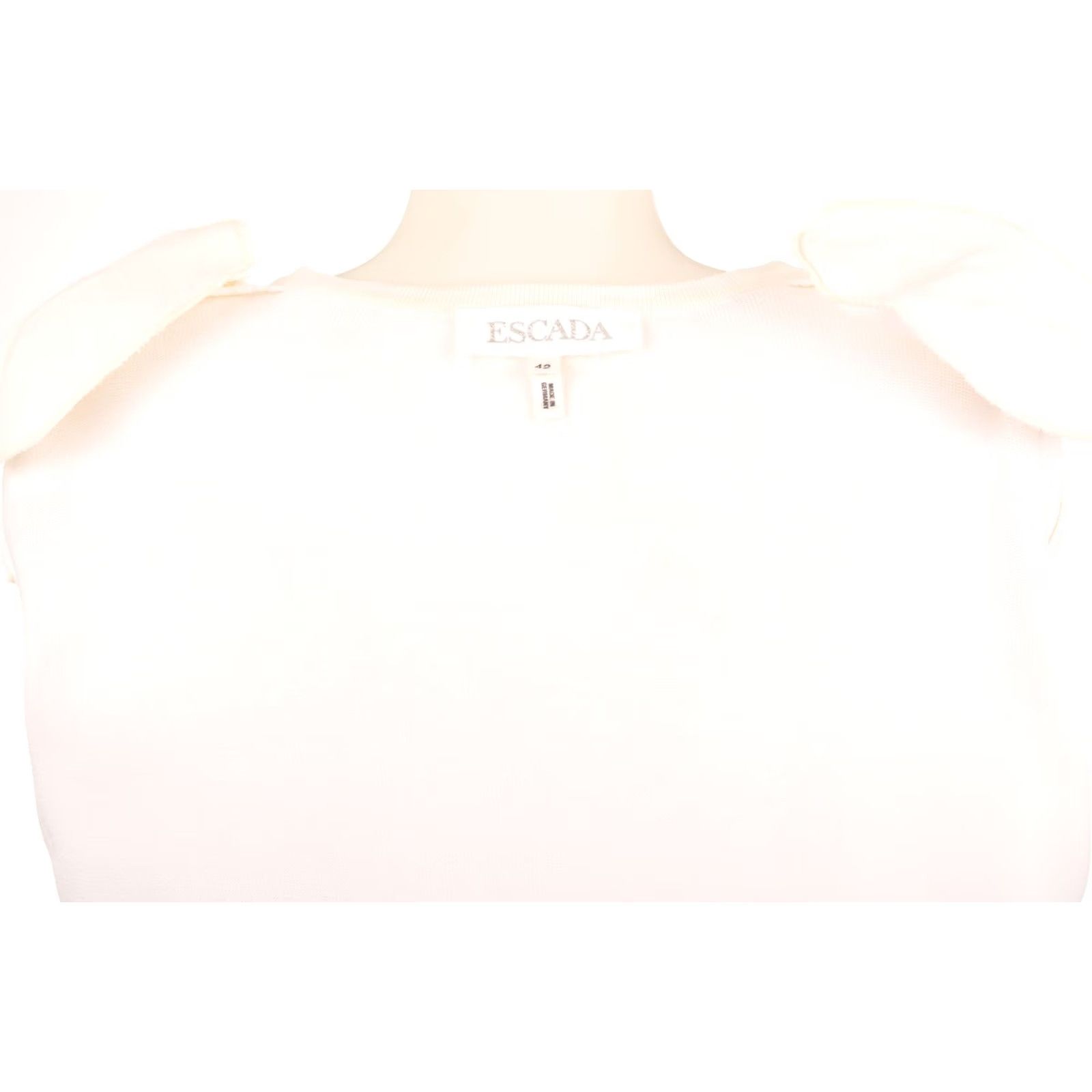 Escada VINTAGE Escada Cardigan Top Shirt Womens 42 White Cupro 88% Nylon 12% PA Germany 60cm 50cm 46cm 60cm 23.23" 90s? Size M / US 6-8 / IT 42-44 - 6 Thumbnail