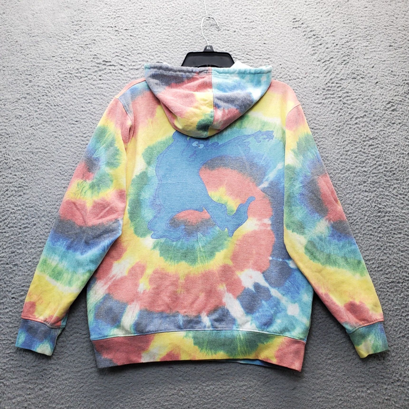 Rainbow Scooby Doo Hoodie Womens Medium Multicolor Tie Dye Fleece Lined Graphic Front Pullover Sweatshirt Size M / US 6-8 / IT 42-44 - 2 Thumbnail