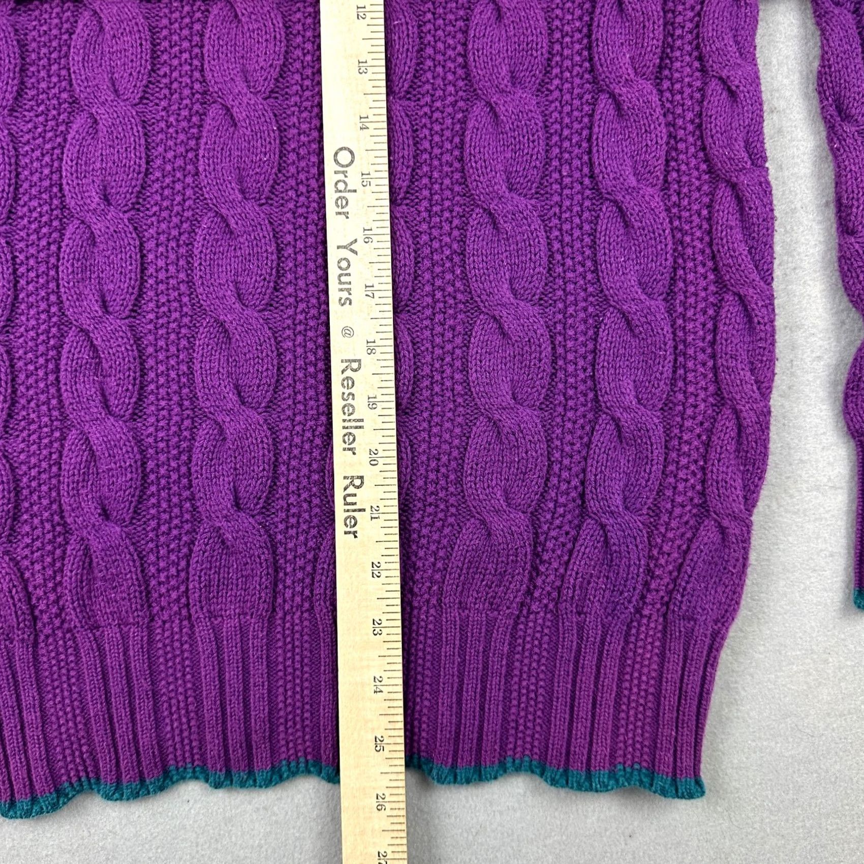 Alexander Julian VINTAGE Alexander Julian Sweater Men XL Purple Pullover Cable-Knit USA Size US XL / EU 56 / 4 - 7 Thumbnail