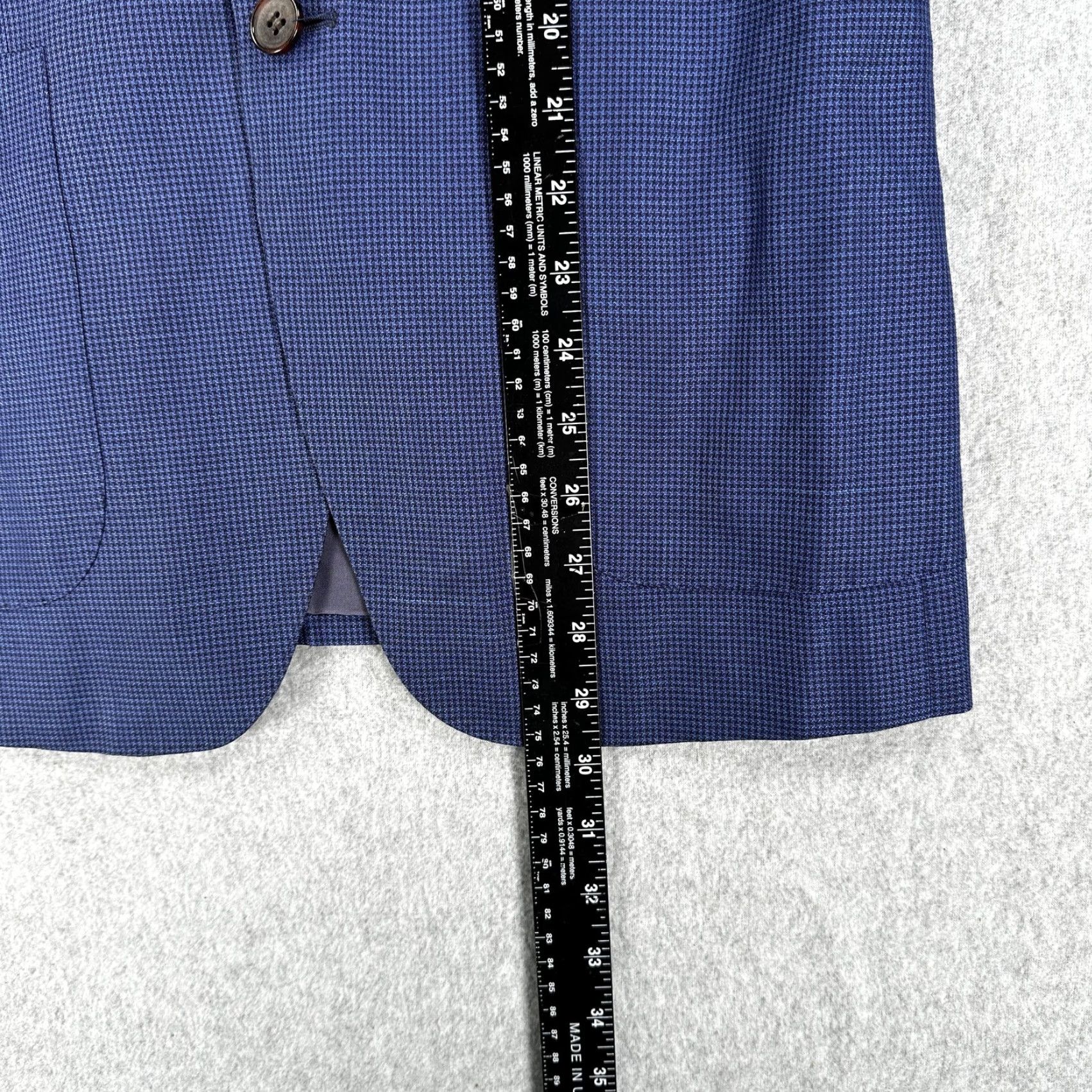 Suitsupply Suitsupply Havana Patch Blazer Sport Coat Men 38 Blue Wool Silk Linen Check Slim Size 38R - 7 Thumbnail