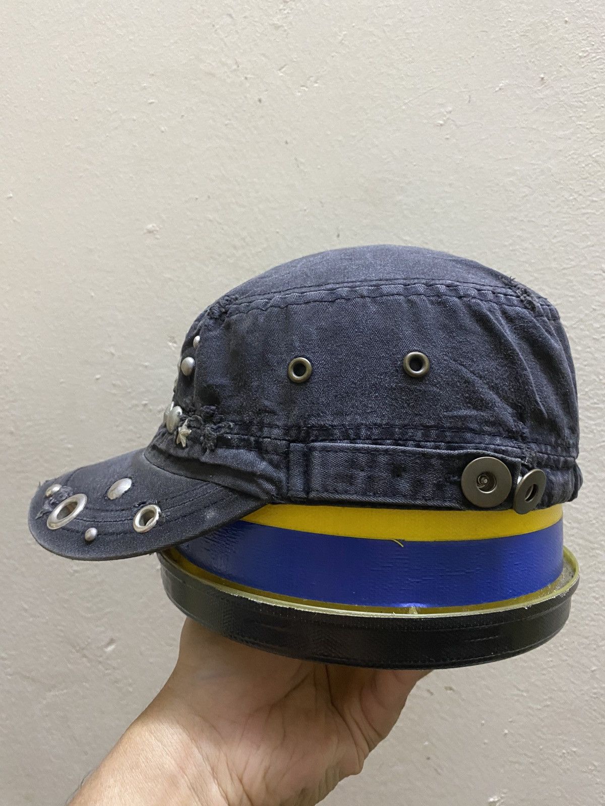 Hysteric Glamour Cadet Hat Poem Sun Faded Studded Distressed Punk y2K style Size ONE SIZE - 4 Thumbnail