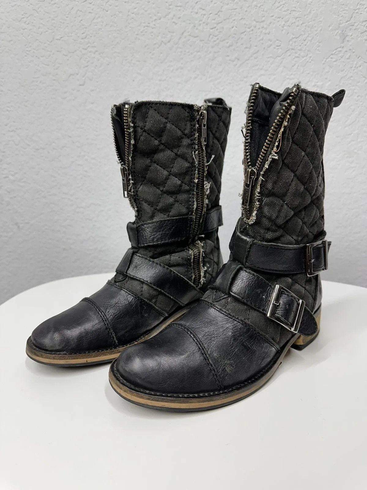 A.S.98 WOW😻Vintage Leather Black Boots Heidi Silmane As98 Style Size US 8 / IT 38 - 5 Thumbnail