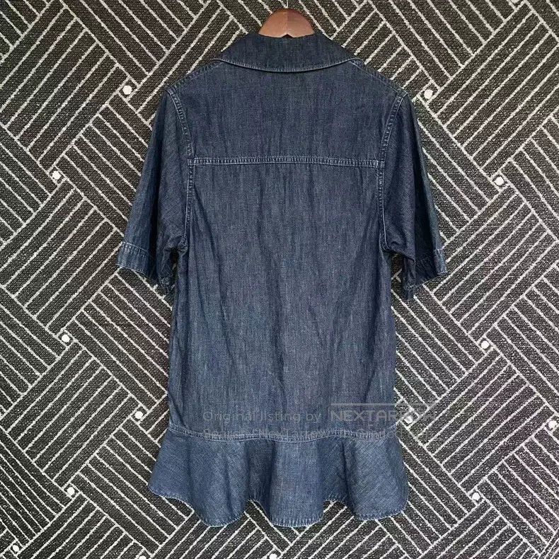 Valentino Valentino Solid V-neck pleated denim cropped short-sleeved Size XS / US 0-2 / IT 36-38 - 2 Thumbnail