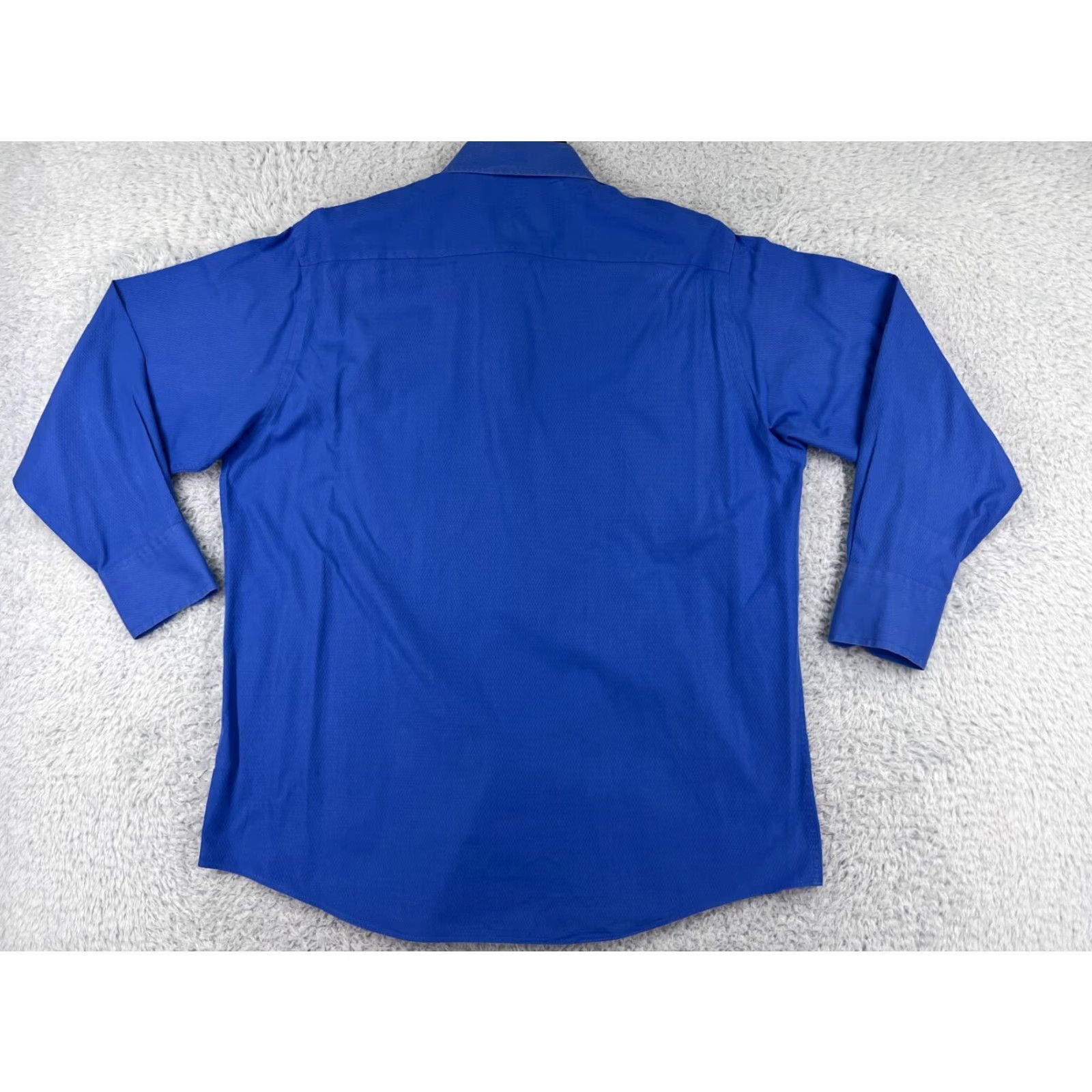 Bcbgmaxazria BCBGMAXAZRIA Shirt Mens Large Blue Dress Button Up 100% Cotton Pocket Collared Size 42R - 2 Thumbnail