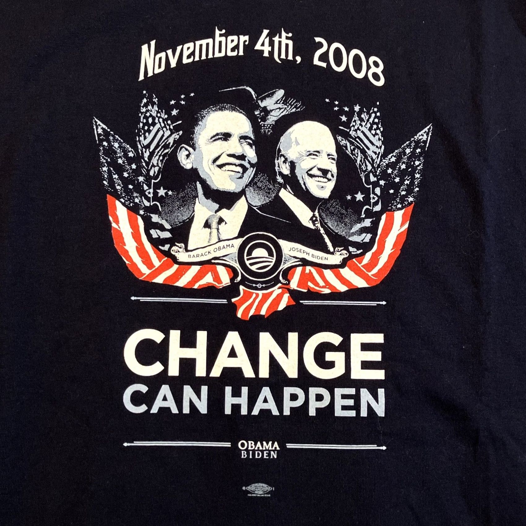 Vintage Barack Obama Joe Biden Campaign T Shirt L Blue NWOT 2008 Change Can Happen Men Size US L / EU 52-54 / 3 - 2 Thumbnail