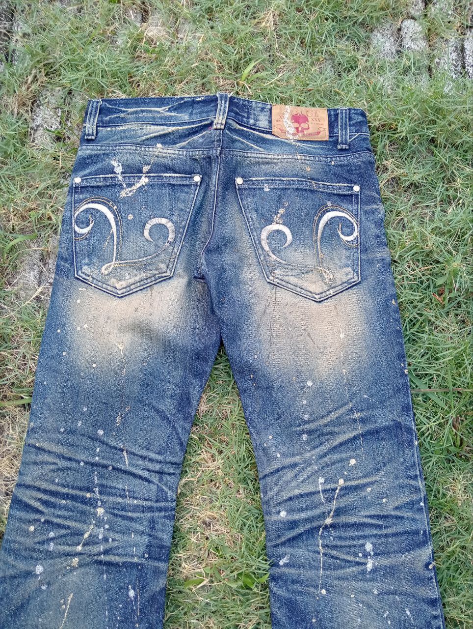 Japanese Brand Vintage Lagust Splatter Distressed Ankle Zip Jeans Size US 33 - 13 Thumbnail